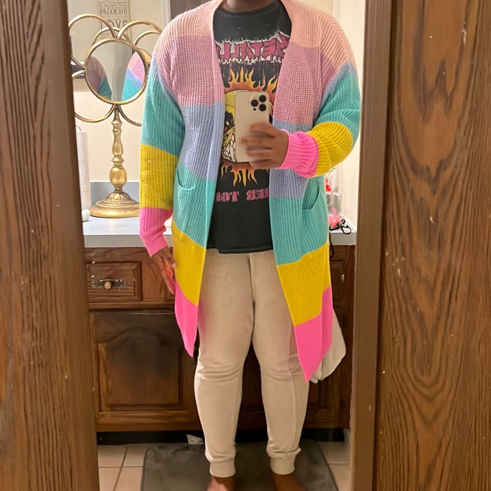 Rainbow long cardigan